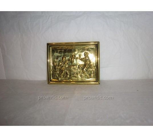 Small decorative brass painting repulsed from the 19th century