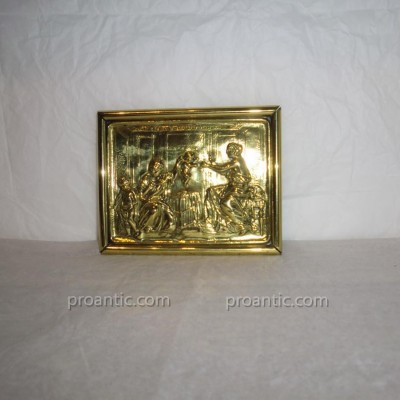 Small decorative brass painting repulsed from the 19th century