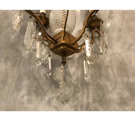 Small crystal chandelier with 4 light periods 19 th