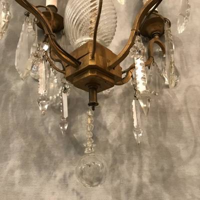 Small crystal chandelier with 4 light periods 19 th