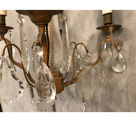 Small crystal chandelier with 4 light periods 19 th