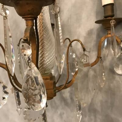 Small crystal chandelier with 4 light periods 19 th