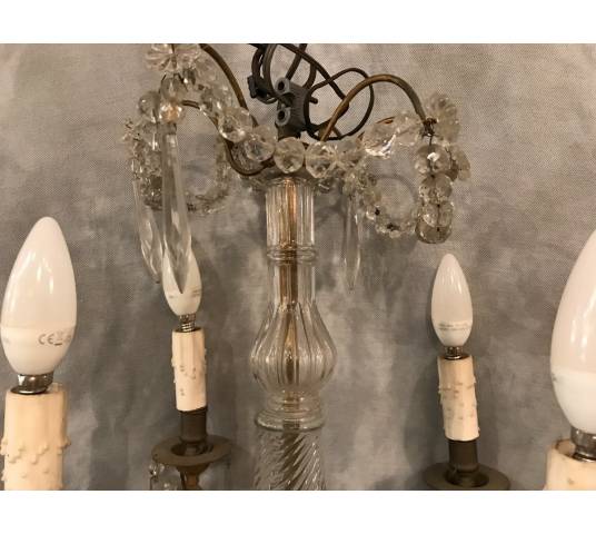 Small crystal chandelier with 4 light periods 19 th