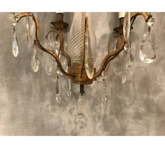 Small crystal chandelier with 4 light periods 19 th