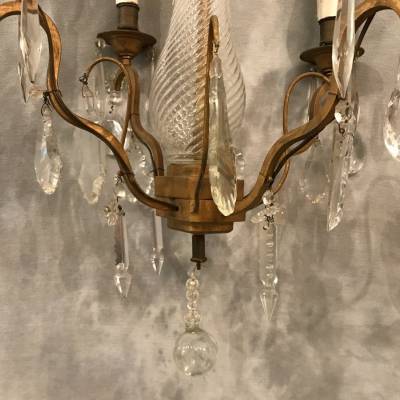 Small crystal chandelier with 4 light periods 19 th