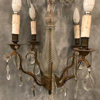 Small crystal chandelier with 4 light periods 19 th