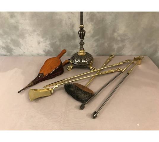 Old fireplace Servant with 5 period pieces 19 th