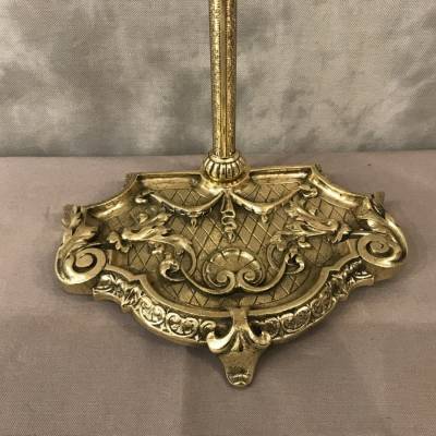 Servant of ancient fireplace in period polished bronze 19 th - century.