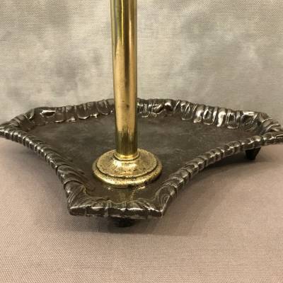 Antique brass and cast iron fireplace set 19th-century.
