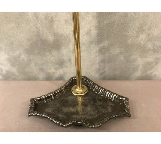 Antique brass and cast iron fireplace set 19th-century.
