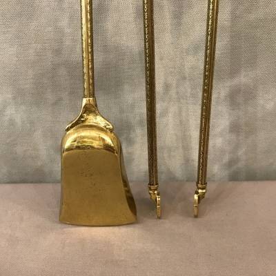 Set of a shovel and a brass chimney rinse and bronze epoch 19-th