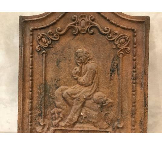 Plaque de cheminée en fonte d'époque 18 ème