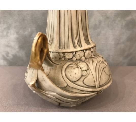 Vase Royal DUX Bohémia en porcelaine d'époque Art Nouveau