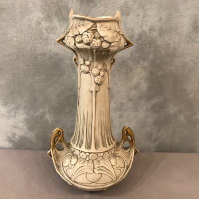 Vase Royal DUX Bohémia en porcelaine d'époque Art Nouveau