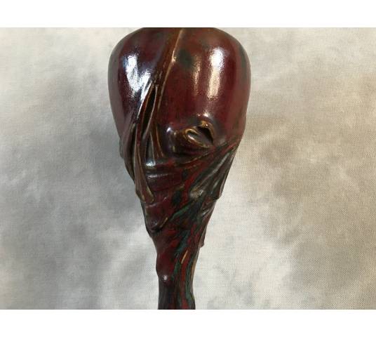 Rare ceramic oil lamp Art Nouveau Dalpayrat