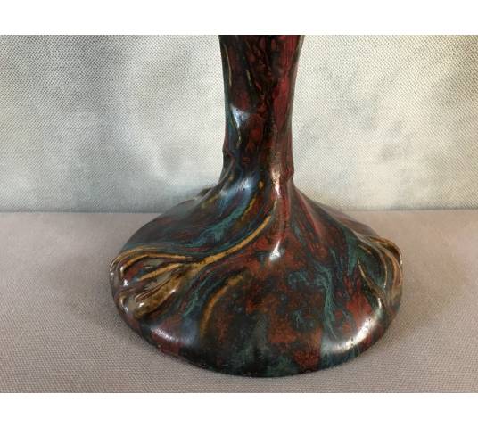 Rare ceramic oil lamp Art Nouveau Dalpayrat