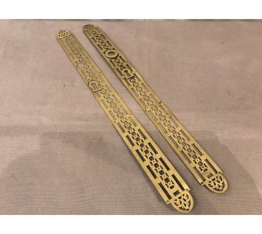 Plaques de propretés anciennes en laiton poli d'époque 19 ème
