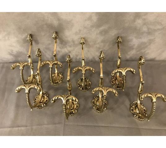 Ensemble de portes manteaux , patères anciens en bronze d'époque 19 ème