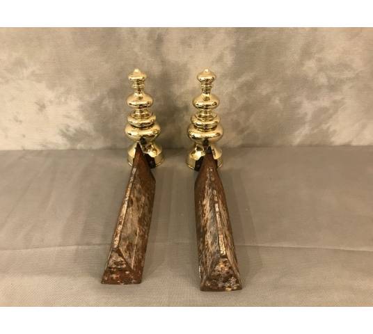 Vintage brass track pair 19 th Louis Philippe