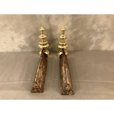 Vintage brass track pair 19 th Louis Philippe