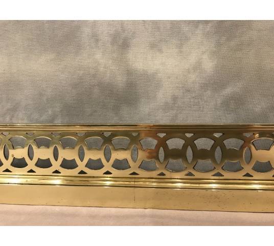 Ravissante barre de foyer en bronze et laiton d'époque 19 ème