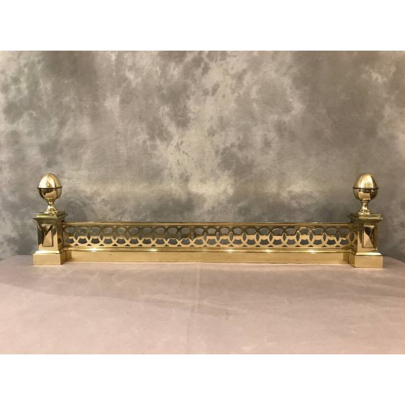 Ravissante barre de foyer en bronze et laiton d'époque 19 ème