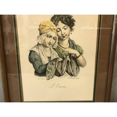 Gravure de Boilly  du 19 ème «  l’envie »