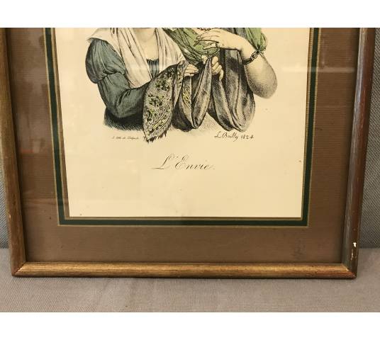 Gravure de Boilly  du 19 ème «  l’envie »