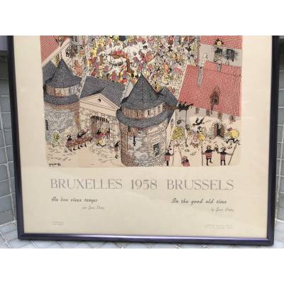 Gravure of Jean Dratz seen from Brussels " In the good old days "