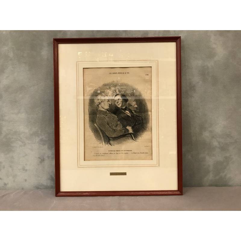 Gravure d'époque 19 ème d'Honoré Daumier