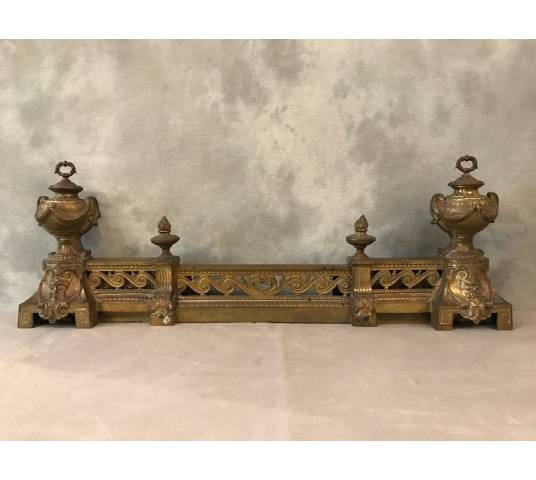 Period bronze fireplace 19 th of style louis XVI