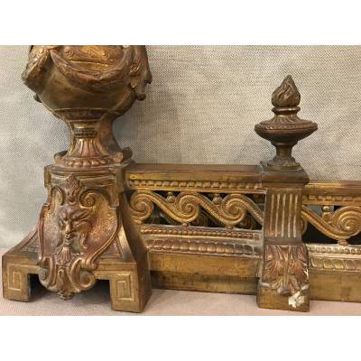 Period bronze fireplace 19 th of style louis XVI