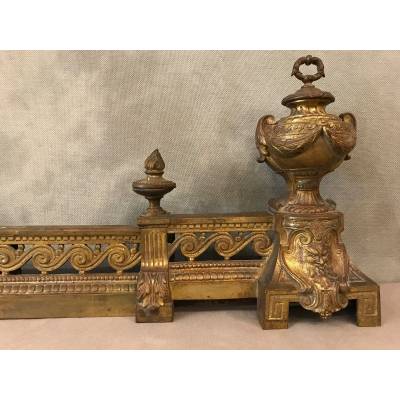 Period bronze fireplace 19 th of style louis XVI