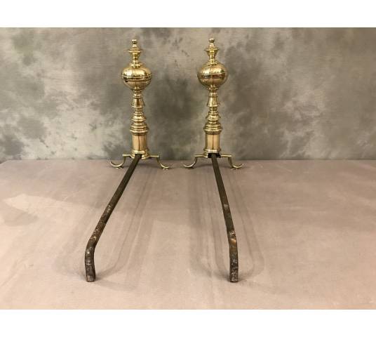 Pair of vintage brass tracks 1900 English