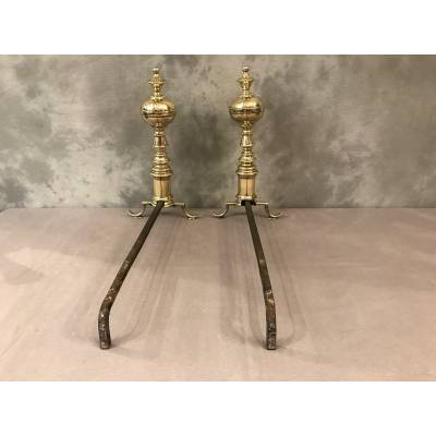 Pair of vintage brass tracks 1900 English