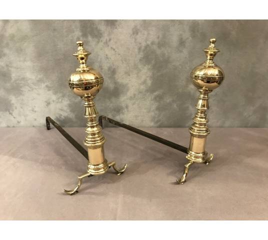 Pair of vintage brass tracks 1900 English