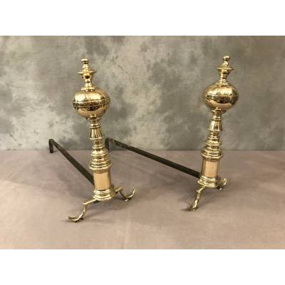 Pair of vintage brass tracks 1900 English