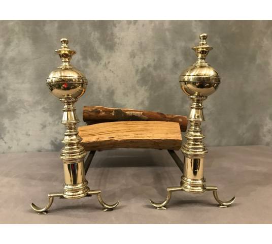 Pair of vintage brass tracks 1900 English
