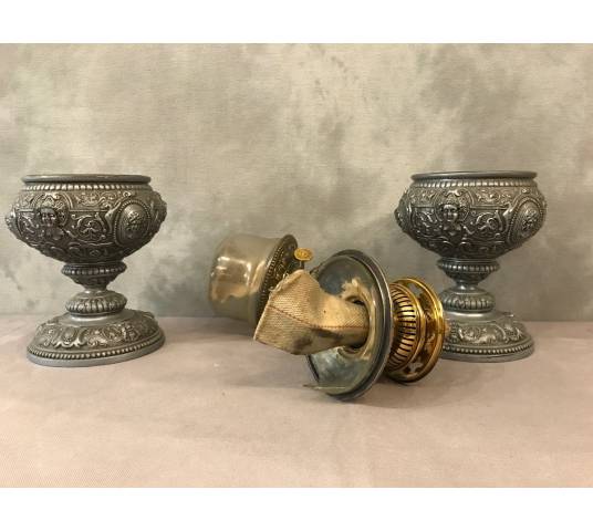Pair of oil lamps in period 19 th