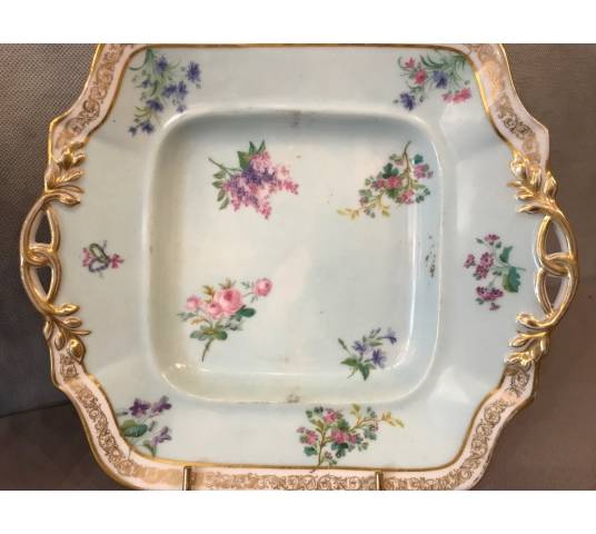 Paire de plat à gâteaux en porcelaine de Vieux Paris d'époque 19 ème