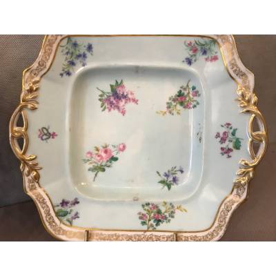 Paire de plat à gâteaux en porcelaine de Vieux Paris d'époque 19 ème