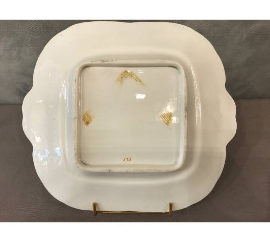 Plat à gâteaux en porcelaine Anglaise Cauldon d'époque 19 ème