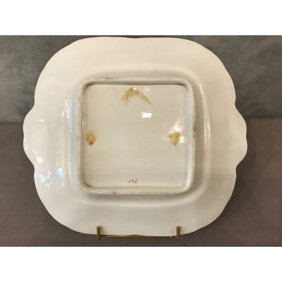 Plat à gâteaux en porcelaine Anglaise Cauldon d'époque 19 ème