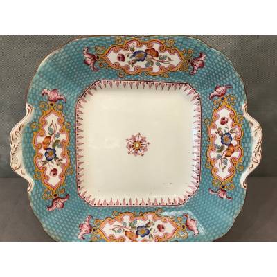 Plat à gâteaux en porcelaine Anglaise Cauldon d'époque 19 ème