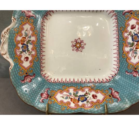 Plat à gâteaux en porcelaine Anglaise Cauldon d'époque 19 ème