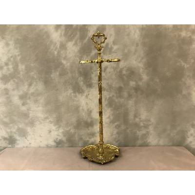 Serviteur de cheminée ancien en bronze d'époque 19 ème