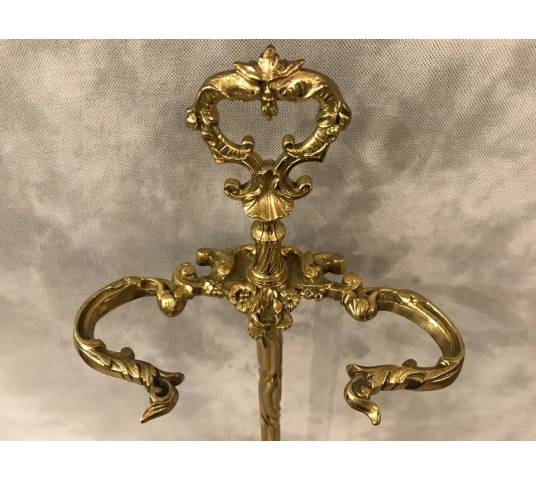 Serviteur de cheminée ancien en bronze d'époque 19 ème
