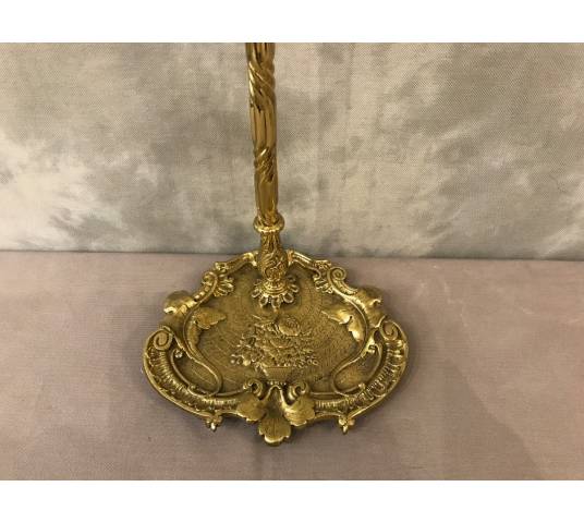 Serviteur de cheminée ancien en bronze d'époque 19 ème