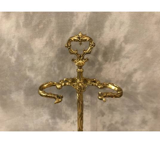 Serviteur de cheminée ancien en bronze d'époque 19 ème