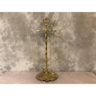 Serviteur de cheminée ancien en bronze d'époque 19 ème
